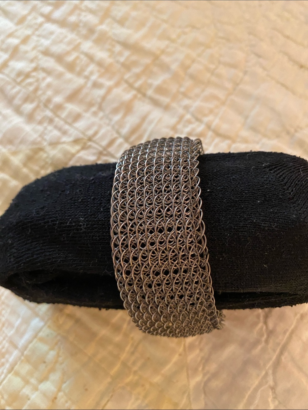 Chainmail-Style Wide Silver Bracelet - Women Jewelry